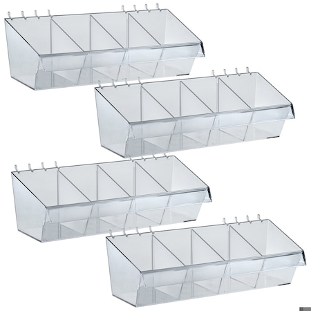Azar Displays 13'' Divider Bin, 12 Dividers, 4PK 556114-4PK-W12D
